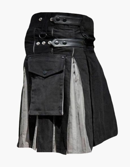 Black and Grey Hybrid Kilt