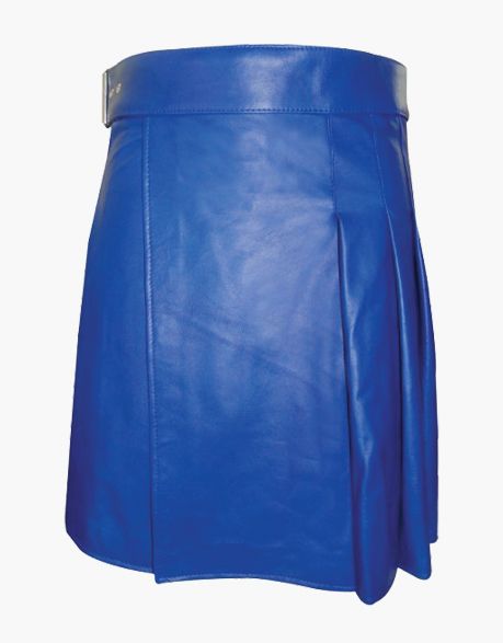 Modern Blue Leather Kilt