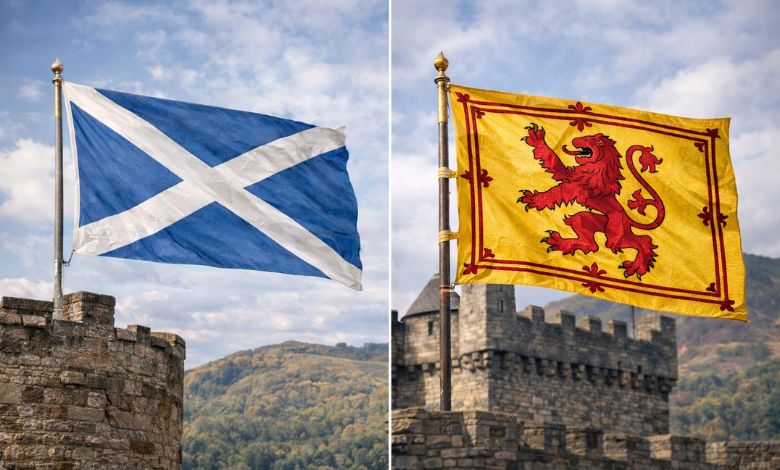 Difference Between the Lion Rampant and St Andrew’s Cross .